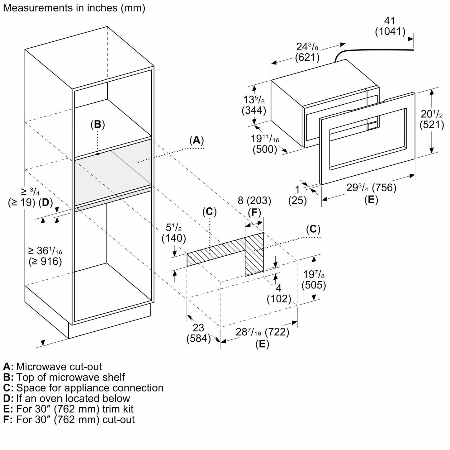 Thermador MBCS Built-In Microwave 24'' Left Side Opening Door, Stainless Steel