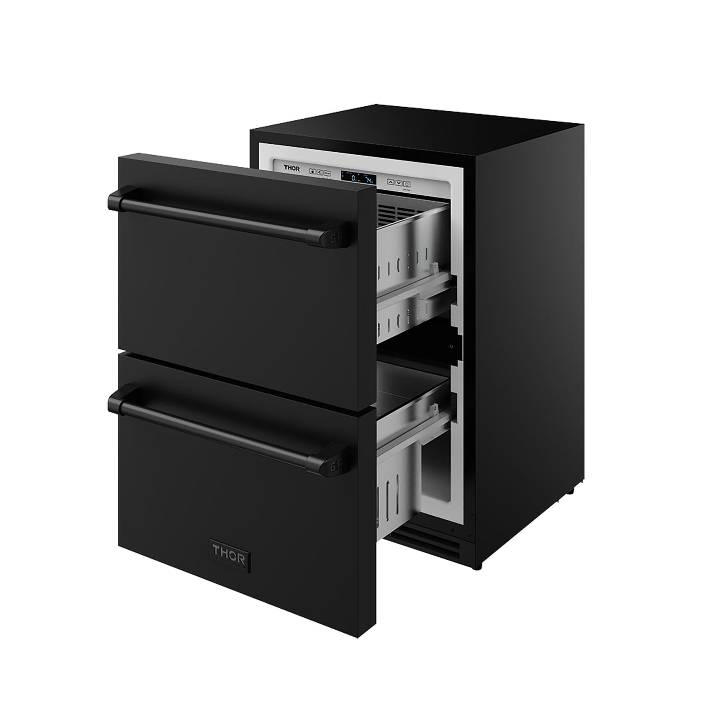Thor Kitchen RZ24UB 24 Inch Undercounter Built-In / Freestanding Drawer Freezer - Black Gordon Ramsay Series