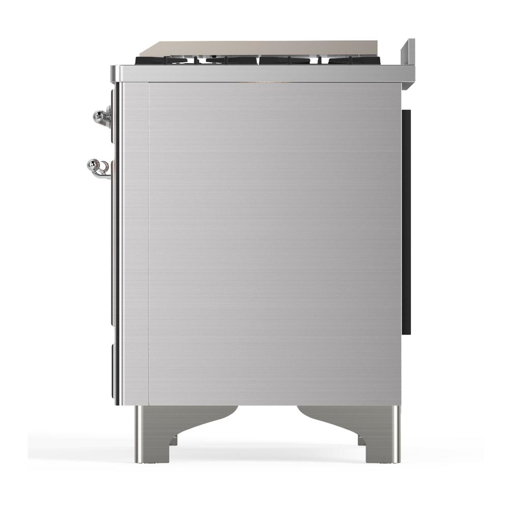 Ilve UMD40FQNR3SSC Ilve Umd40Fqnr3Ssc Majestic Iii 40 Inch Dual Fuel Range With 6 Burners And Griddle, Dual Function Burner Up To 25,000 Btu (Natural Gas, Solid Door, Stainless Steel, Chrome)