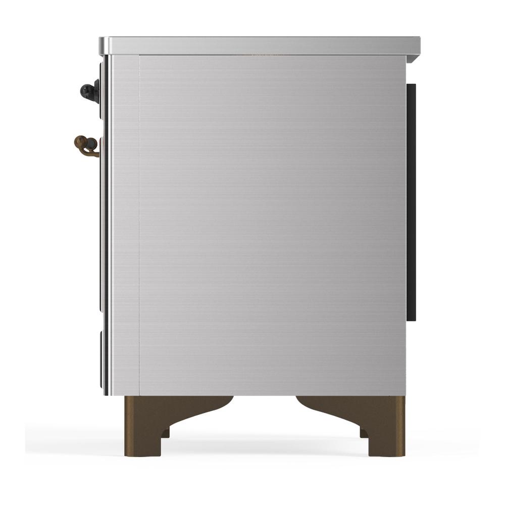 Ilve UMIB36QNR3SSB Ilve Umib36Qnr3Ssb Majestic Iii 36 Inch Induction Range With 6 Elements, 3.5 Cu. Ft. Total Oven Capacity (Solid Door, Stainless Steel, Burnished)