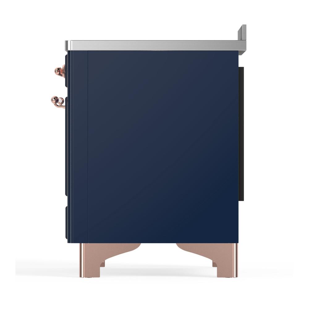 Ilve UMIB48NR3MBP Ilve Umib48Nr3Mbp Majestic Iii 48 Inch Induction Range With 6 Elements, 5.02 Cu. Ft. Total Oven Capacity (Triple Glass Door, Midnight Blue, Copper)