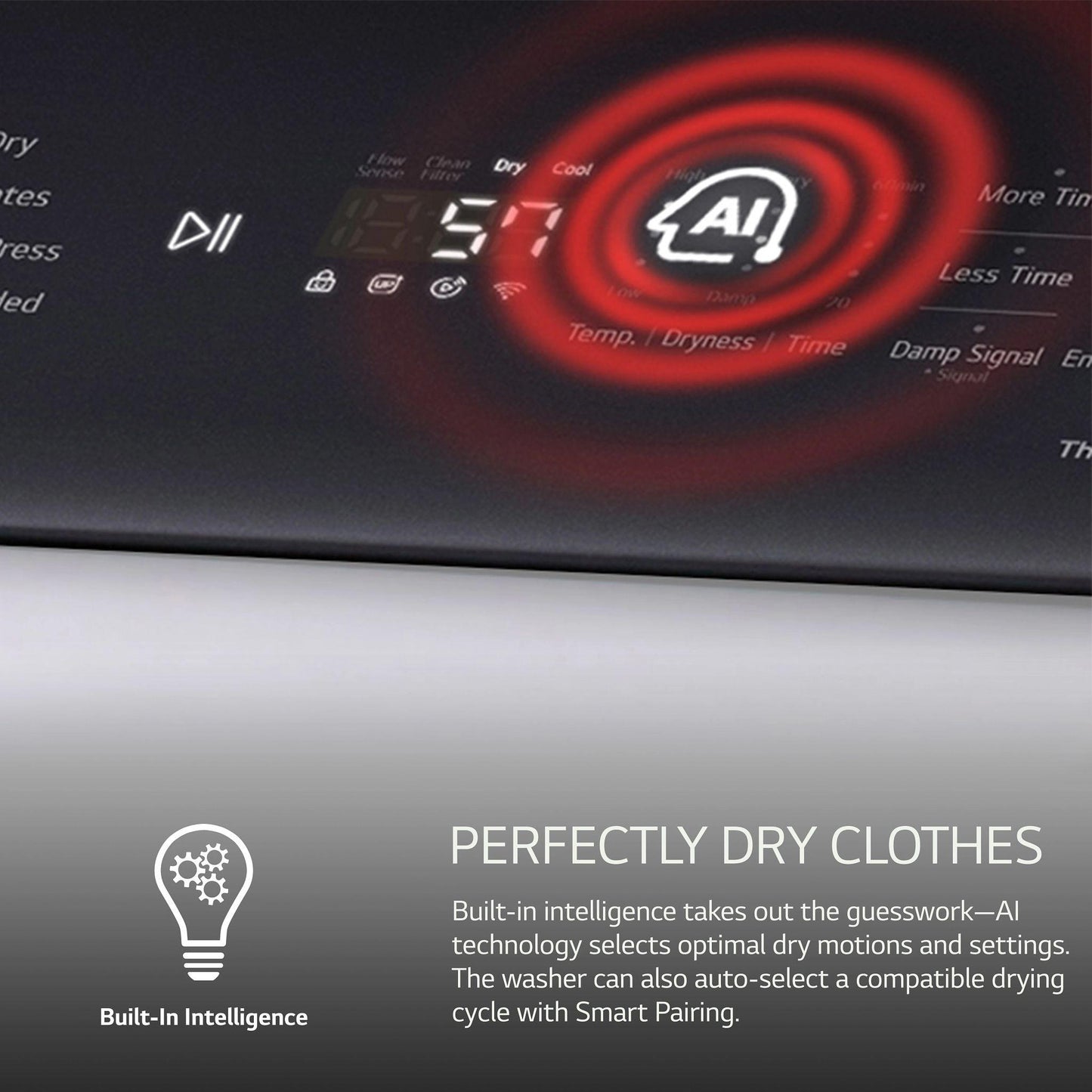 Lg DLE8400WE 7.3 Cu. Ft. Ultra Large Capacity Rear Control Electric Dryer With Lg Easyload™ Door And Ai Sensing