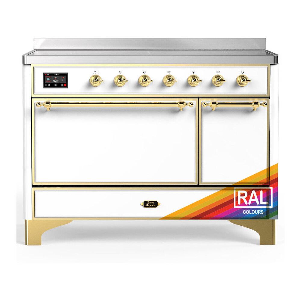Ilve UMIB48QNR3RAG Ilve Umib48Qnr3Rag Majestic Iii 48 Inch Induction Range With 6 Elements, 5.02 Cu. Ft. Total Oven Capacity (Solid Door, Ral, Brass)