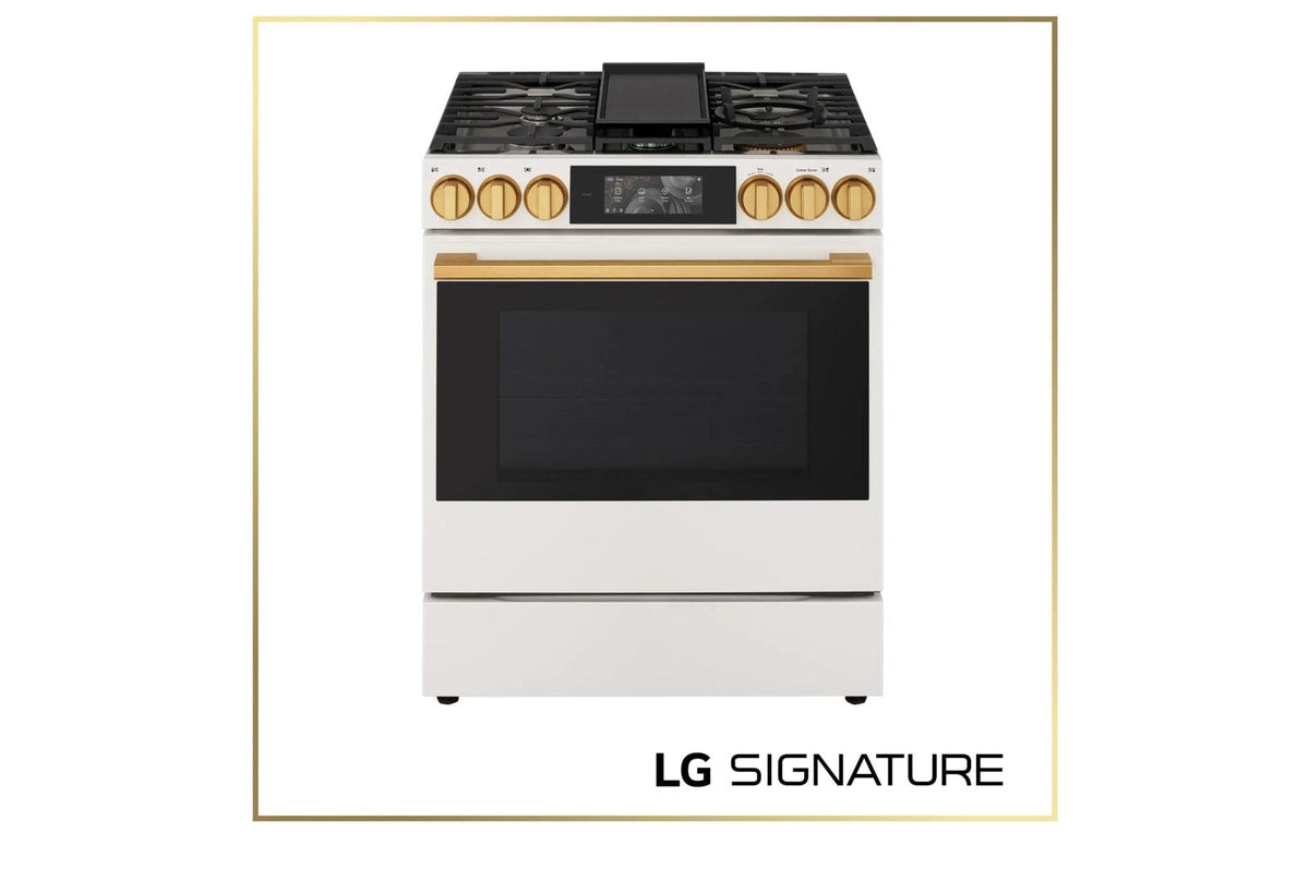 Lg LSGU6338N Lg Signature 6.3 Cu. Ft. Single Oven Gas Slide-In Range With Dynamic Probake Convection® , Air Fry, Air Sous Vide, Roast, And Pizza Mode