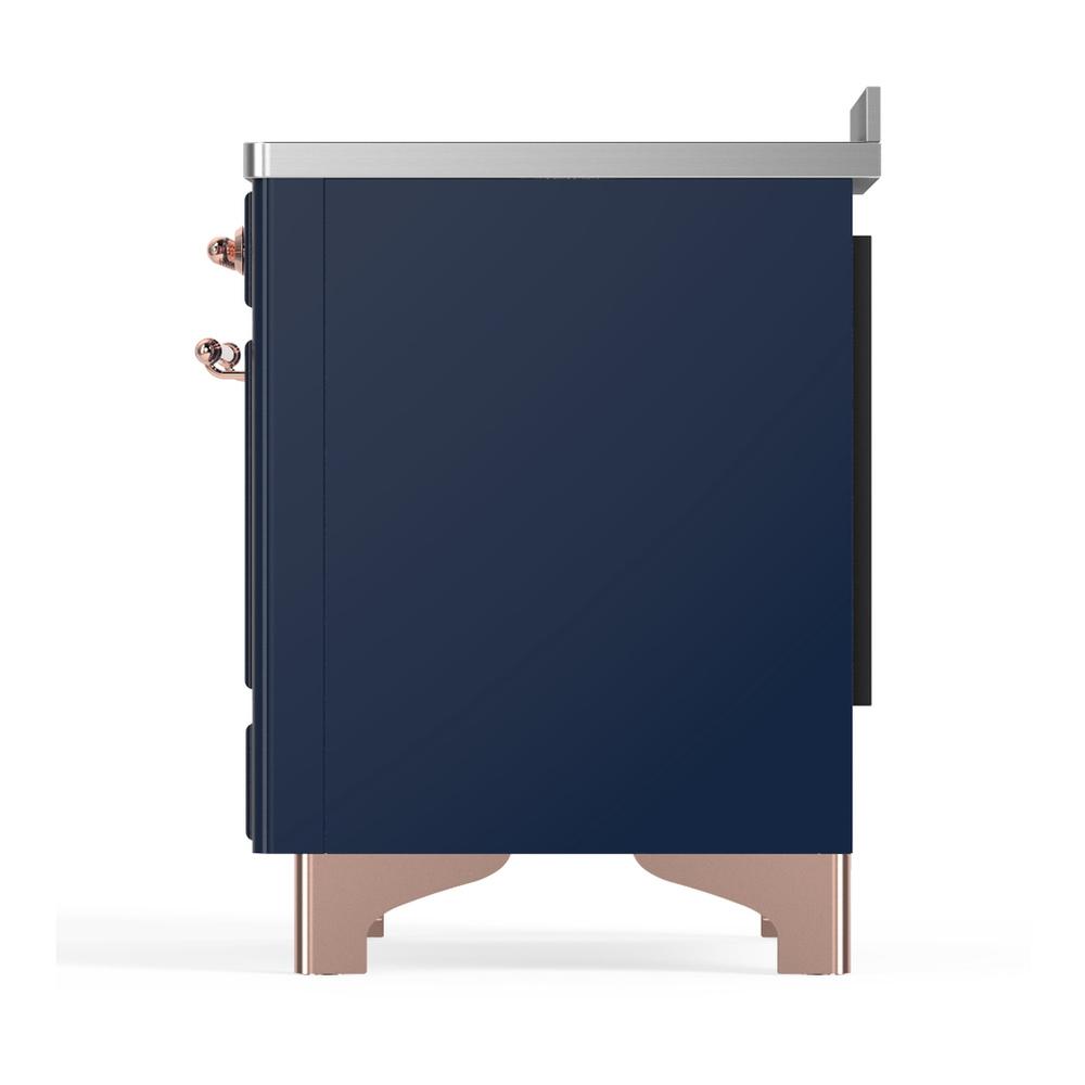 Ilve UMIB48QNR3MBP Ilve Umib48Qnr3Mbp Majestic Iii 48 Inch Induction Range With 6 Elements, 5.02 Cu. Ft. Total Oven Capacity (Solid Door, Midnight Blue, Copper)