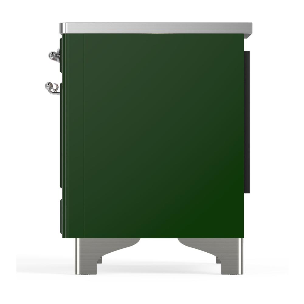 Ilve UMIB36NR3EGC Ilve Umib36Nr3Egc Majestic Iii 36 Inch Induction Range With 6 Elements, 3.5 Cu. Ft. Total Oven Capacity (Triple Glass Door, Emerald Green, Chrome)