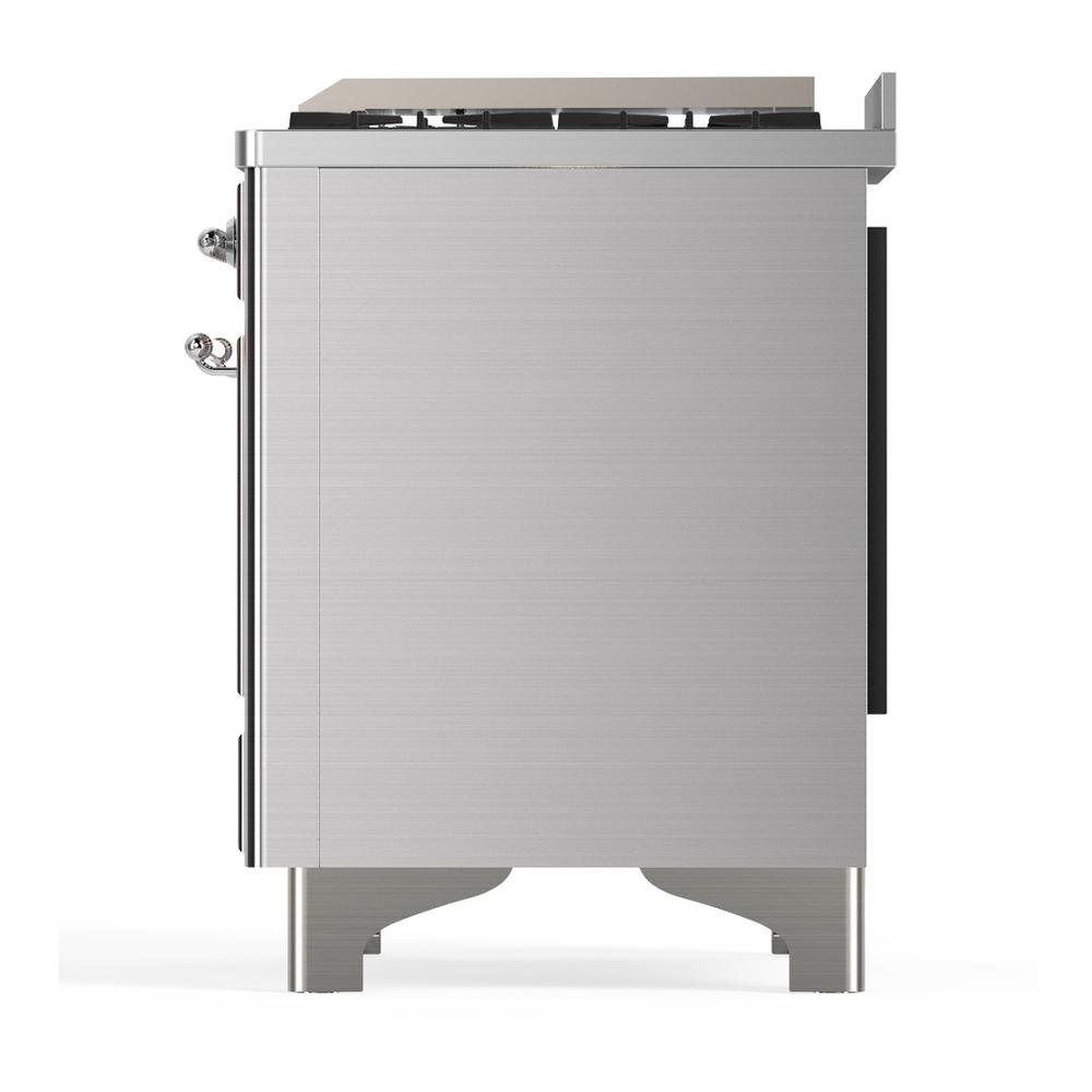 Ilve UM60FQNR3SSCLP Ilve Um60Fqnr3Ssclp Majestic Iii 60 Inch Dual Fuel Range With 9 Burners And Griddle, Dual Function Burner Up To 25,000 Btu (Liquid Propane, Solid Door, Stainless Steel, Chrome)