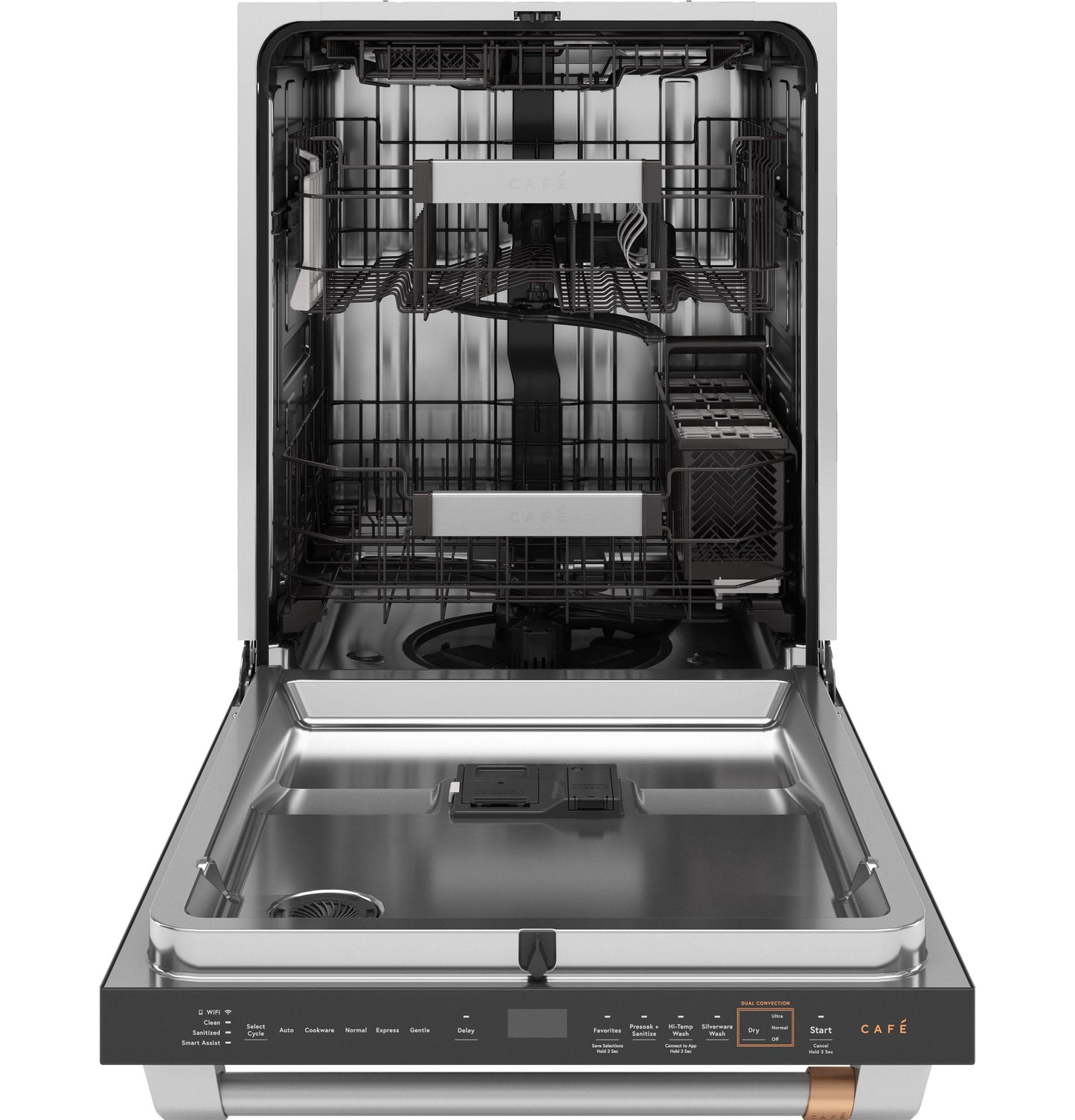 Cafe CDT888P2VS1 Café&#8482; Customfit Energy Star Stainless Interior Smart Dishwasher With Ultra Wash Top Rack And Dual Convection Ultra Dry, Led Lights, 39 Dba
