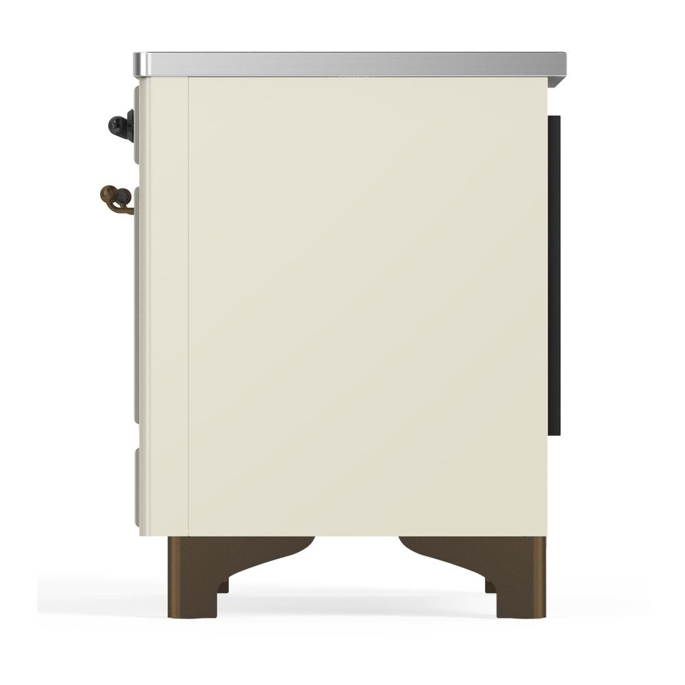 Ilve UMIB36NR3AWB Ilve Umib36Nr3Awb Majestic Iii 36 Inch Induction Range With 6 Elements, 3.5 Cu. Ft. Total Oven Capacity (Triple Glass Door, Antique White, Burnished)