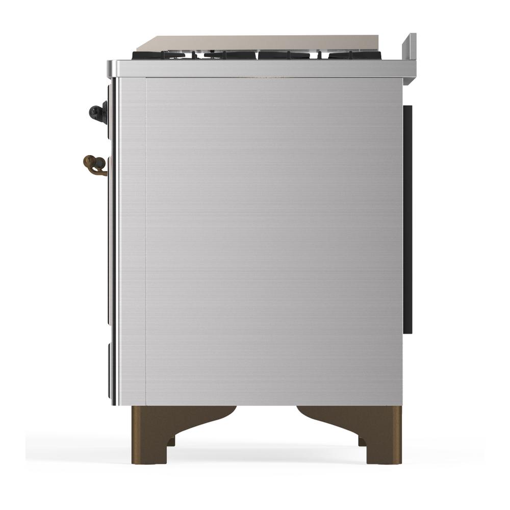 Ilve UM60FQNR3SSBLP Ilve Um60Fqnr3Ssblp Majestic Iii 60 Inch Dual Fuel Range With 9 Burners And Griddle, Dual Function Burner Up To 25,000 Btu (Liquid Propane, Solid Door, Stainless Steel, Burnished)