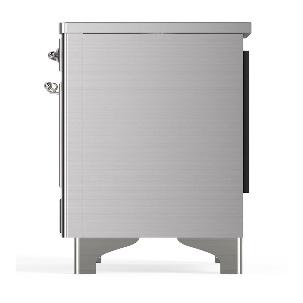 Ilve UMDIB40NR3SSC Ilve Umdib40Nr3Ssc Majestic Iii 40 Inch Induction Range With 6 Elements, 3.82 Cu. Ft. Total Oven Capacity (Triple Glass Door, Stainless Steel, Chrome)