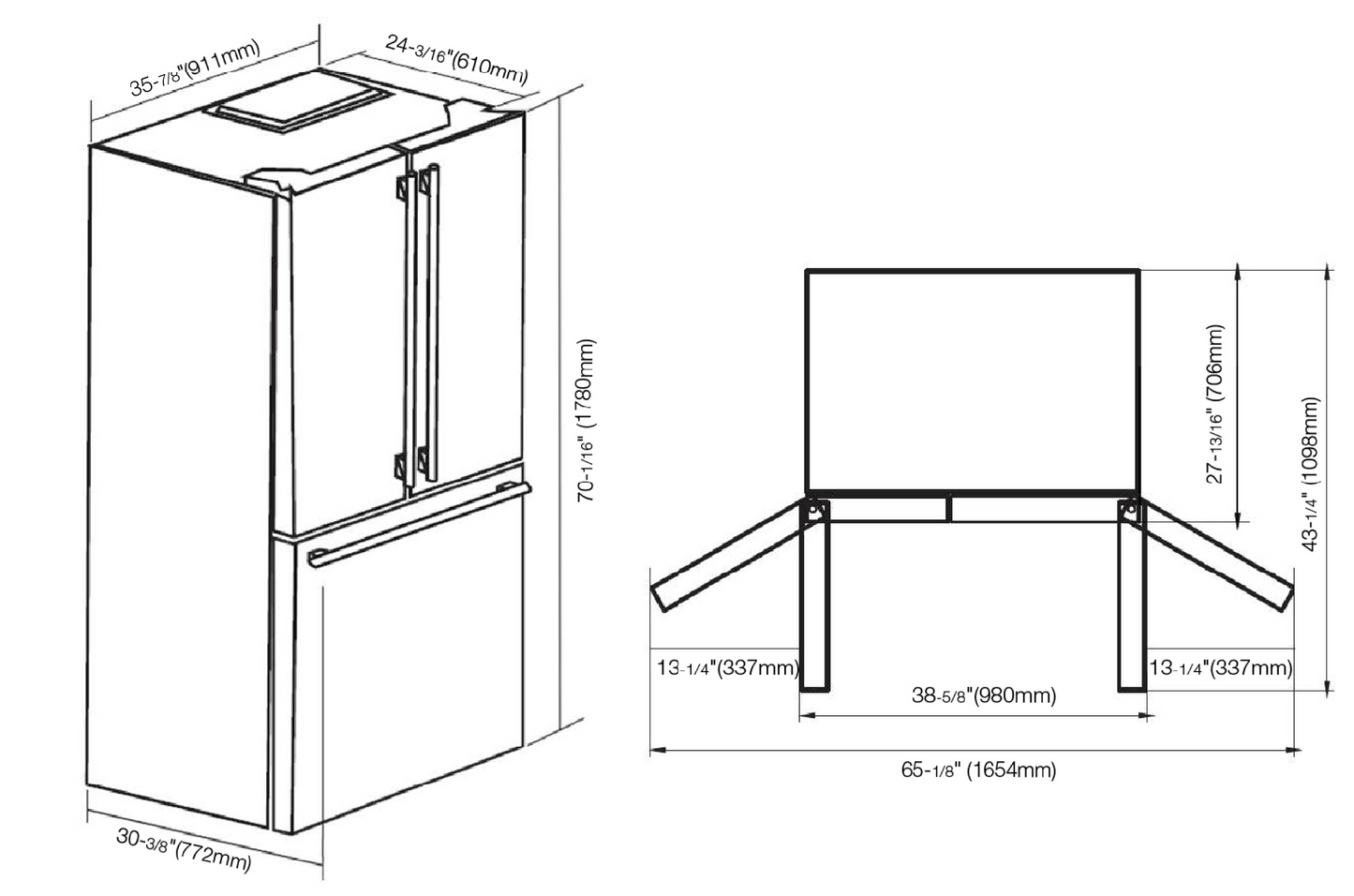 Fulgor Milano FM4FBM36SS 36" French Door Fridge