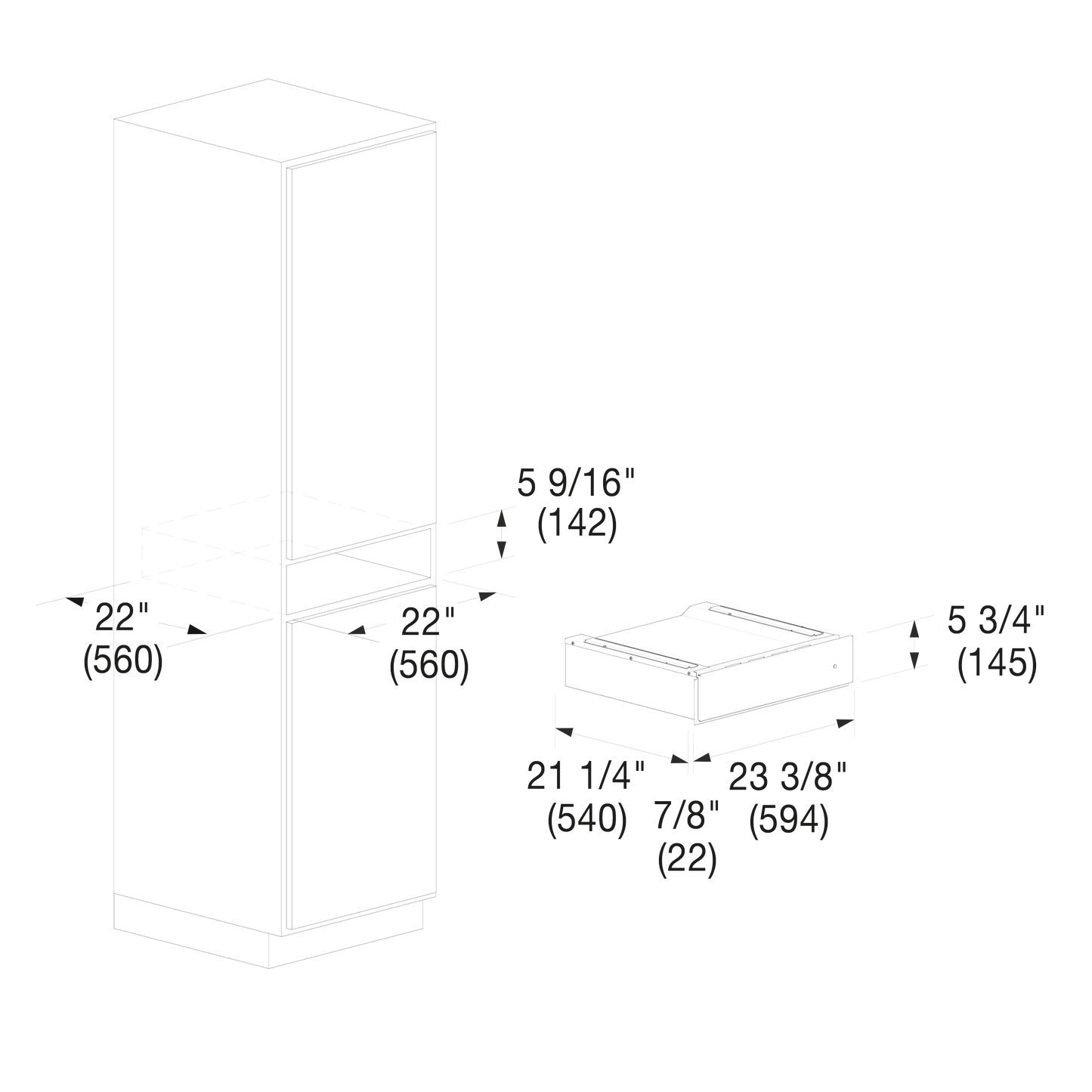 Fulgor Milano F4MWD24MB1 24" Warming Drawer