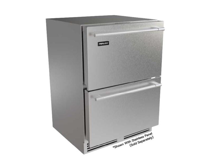 Perlick G5DZ24SL G5 Luxe 24" Premium Dual Zone Refrigerator / Freezer Drawers - Indoor/Outdoor Rated