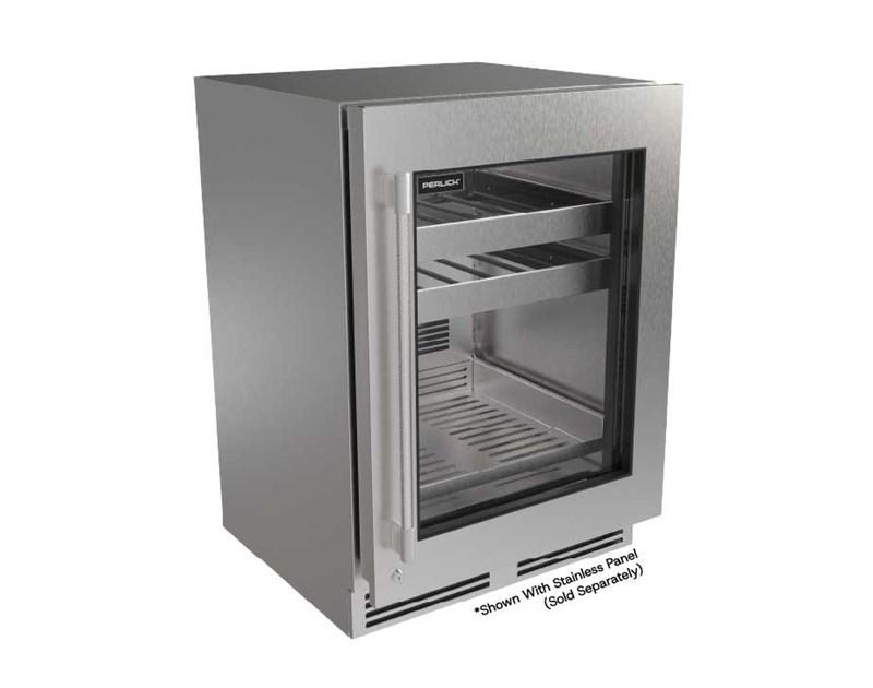 Perlick G5BC24GL G5 Luxe 24" Premium Glass Door Beverage Center - Factory Right (Adjustable) Hinge - Indoor/Outdoor Rated