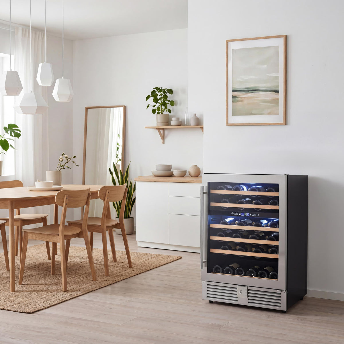 Avanti WCR496DS1 Avanti Dual-Zone Wine Cooler, 49 Bottle Capacity, In Stainless Steel With Wood Accent Shelving (Wcr496Ds)
