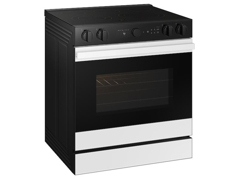 Samsung NSE6DB870012 Bespoke 6.3 Cu. Ft. Smart Slide-In Electric Range With Smart Oven Camera & Illuminated Precision Knobs In White Glass