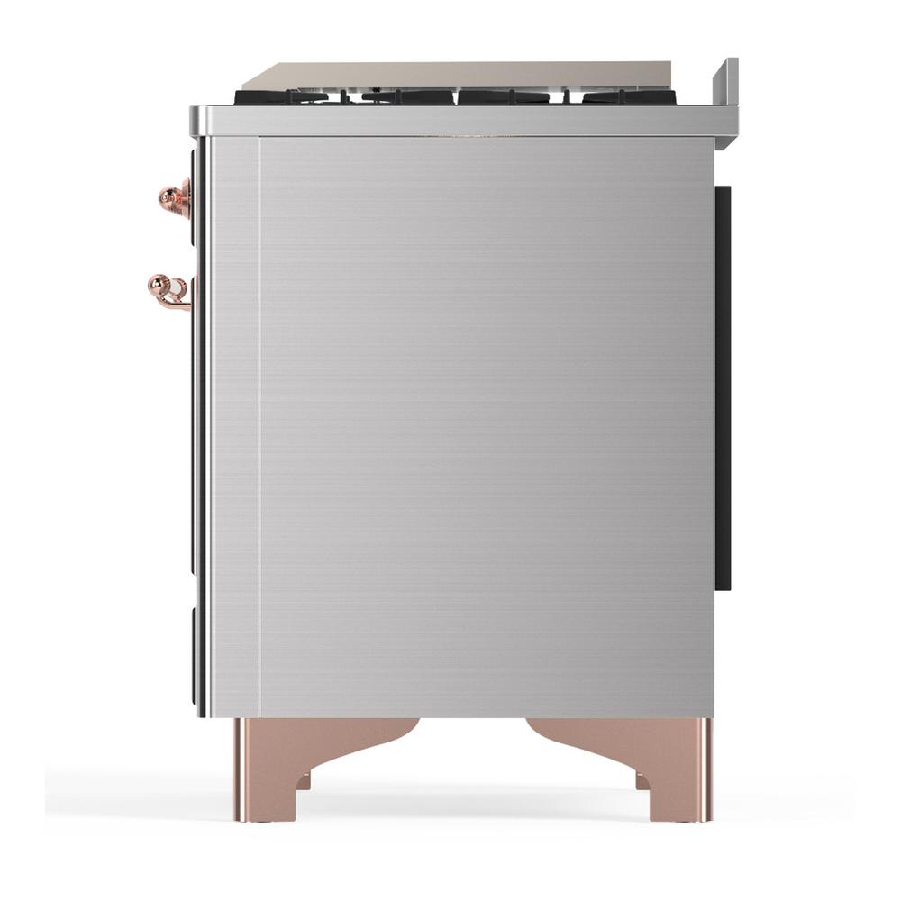 Ilve UM60FSQNR3SSP Ilve Um60Fsqnr3Ssp Majestic Iii 60 Inch Dual Fuel Range With 7 Burners, Griddle And French Top, Dual Function Burner With Up To 25,000 Btu (Natural Gas, Solid Door, Stainless Steel, Copper)