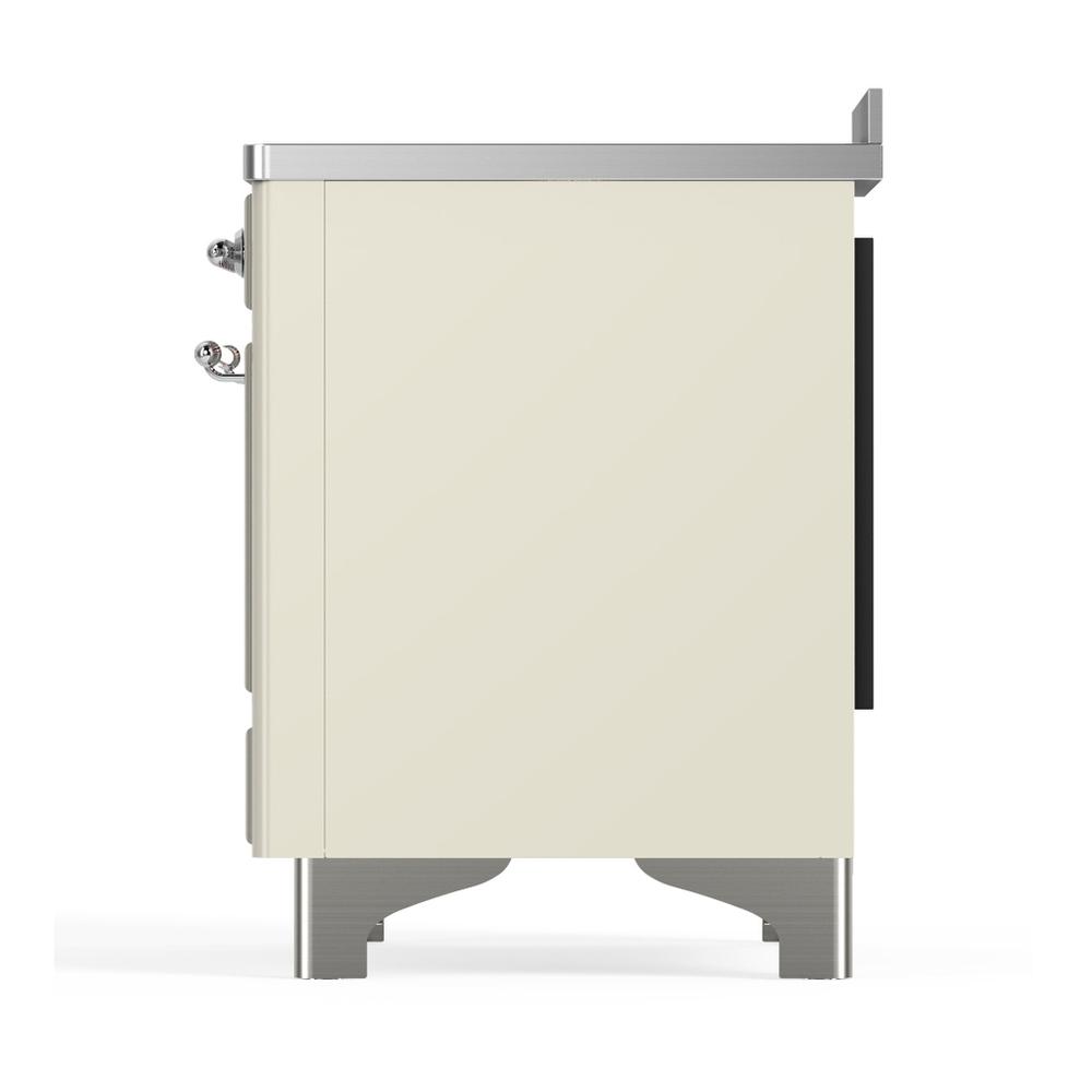 Ilve UMIB48QNR3AWC Ilve Umib48Qnr3Awc Majestic Iii 48 Inch Induction Range With 6 Elements, 5.02 Cu. Ft. Total Oven Capacity (Solid Door, Antique White, Chrome)