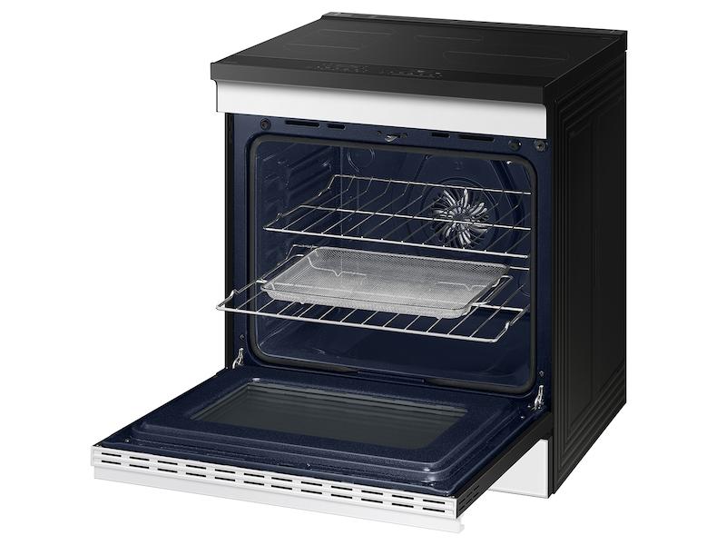 Samsung NSI6DB950012 Bespoke 6.3 Cu. Ft. Smart Slide-In Induction Range With Ambient Edge Lighting™ & Air Sous Vide In White Glass