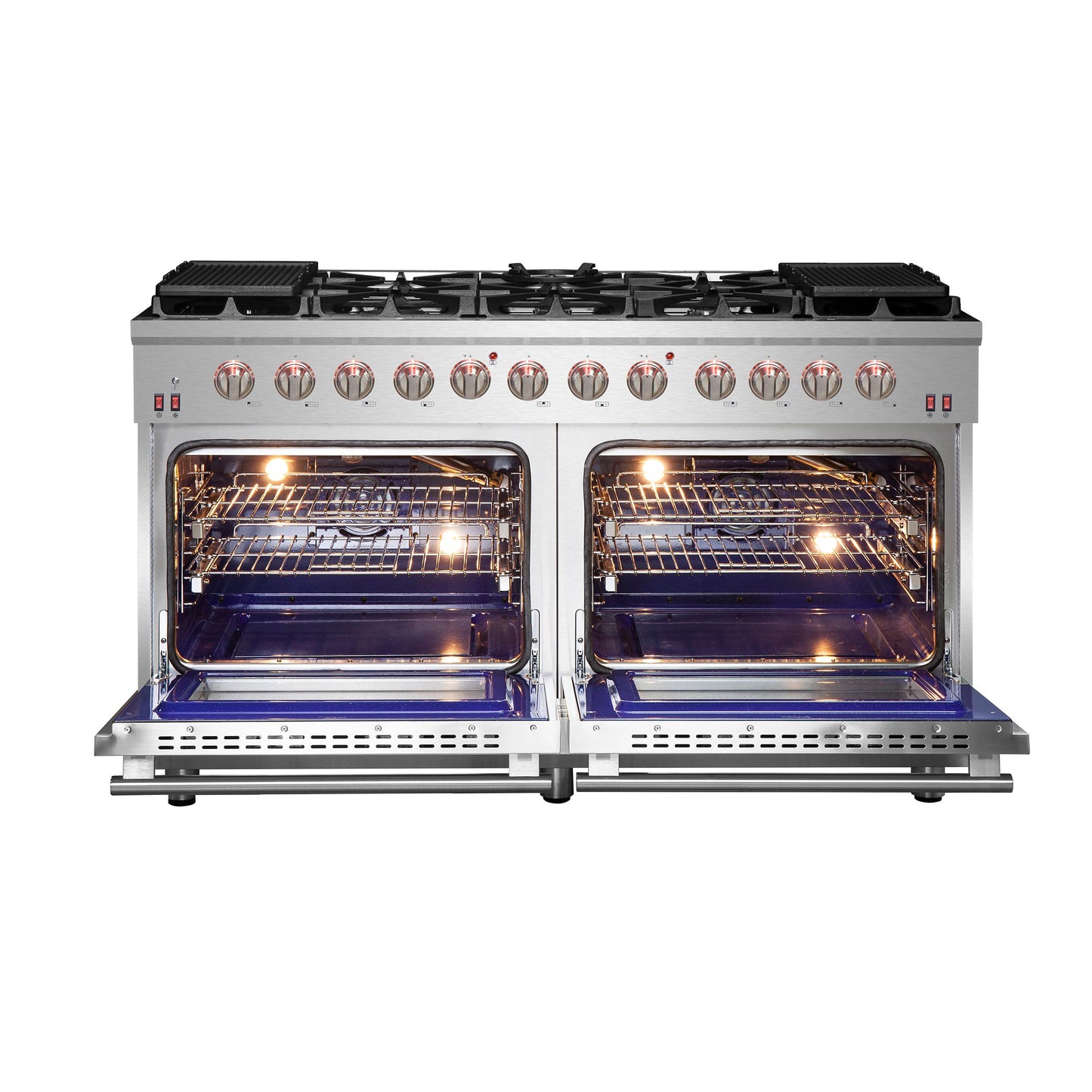 Forno FFSGS623960 Forno Massimo 60-Inch Freestanding Gas Range, 10 Burners, True Convection Oven