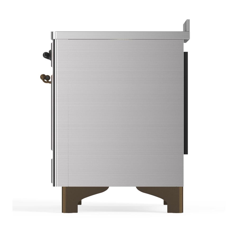 Ilve UMIB48QNR3SSB Ilve Umib48Qnr3Ssb Majestic Iii 48 Inch Induction Range With 6 Elements, 5.02 Cu. Ft. Total Oven Capacity (Solid Door, Stainless Steel, Burnished)