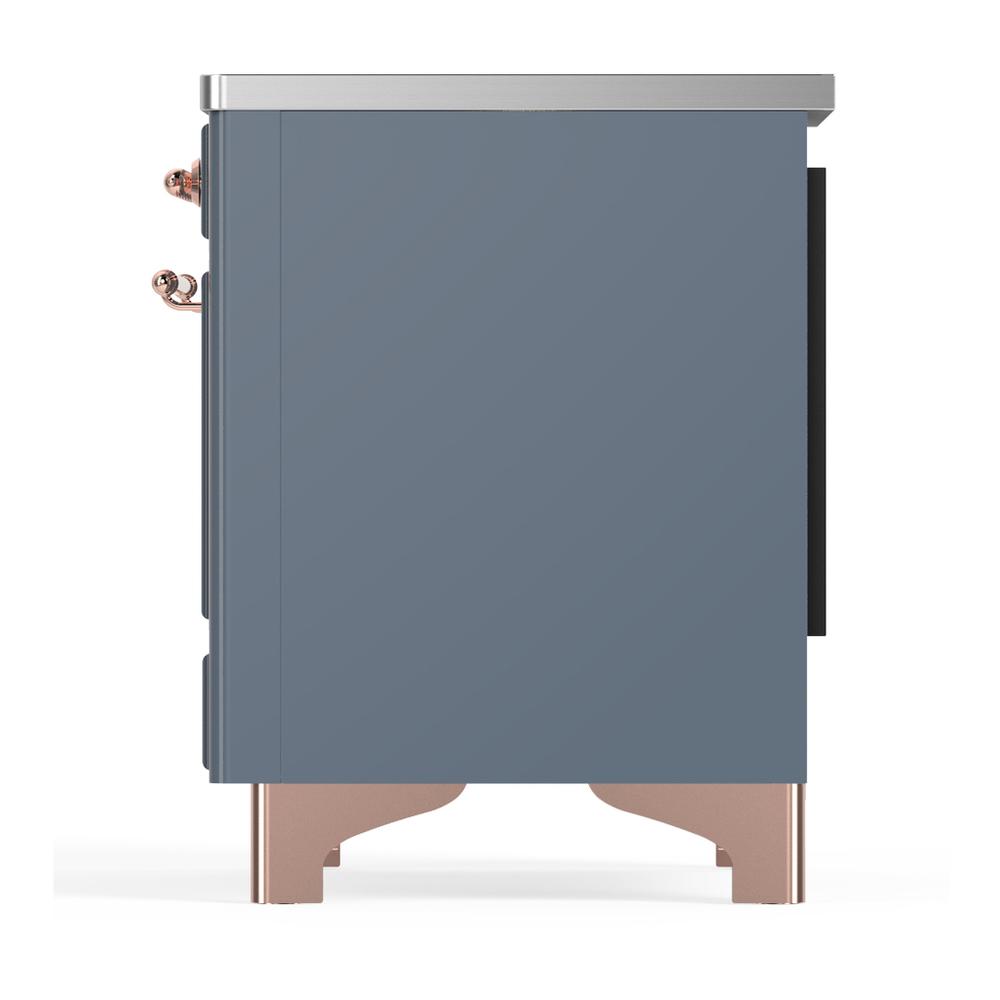 Ilve UMIB36NR3BGP Ilve Umib36Nr3Bgp Majestic Iii 36 Inch Induction Range With 6 Elements, 3.5 Cu. Ft. Total Oven Capacity (Triple Glass Door, Blue Grey, Copper)