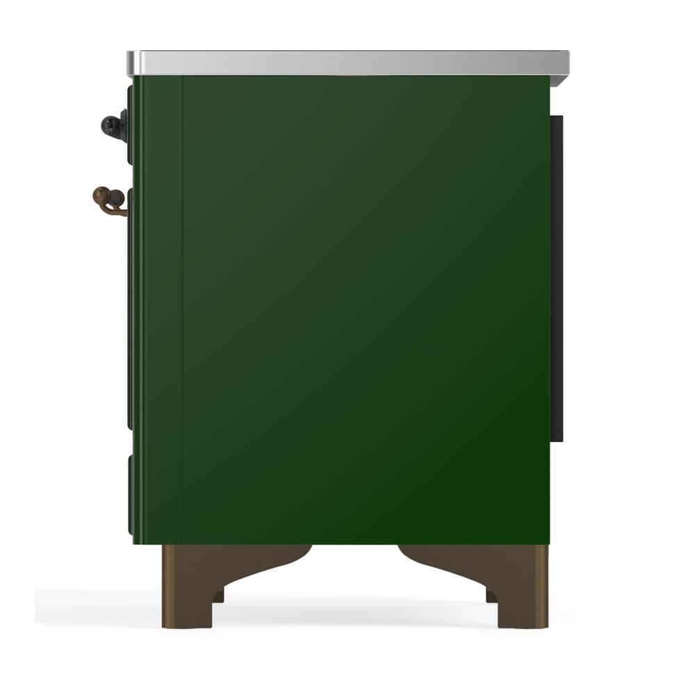 Ilve UMDIB40NR3EGB Ilve Umdib40Nr3Egb Majestic Iii 40 Inch Induction Range With 6 Elements, 3.82 Cu. Ft. Total Oven Capacity (Triple Glass Door, Emerald Green, Burnished)