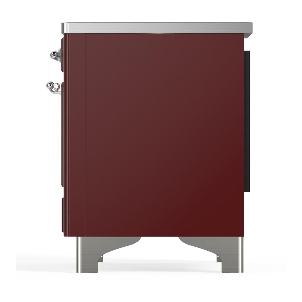Ilve UMIB36QNR3BUC Ilve Umib36Qnr3Buc Majestic Iii 36 Inch Induction Range With 6 Elements, 3.5 Cu. Ft. Total Oven Capacity (Solid Door, Burgundy, Chrome)