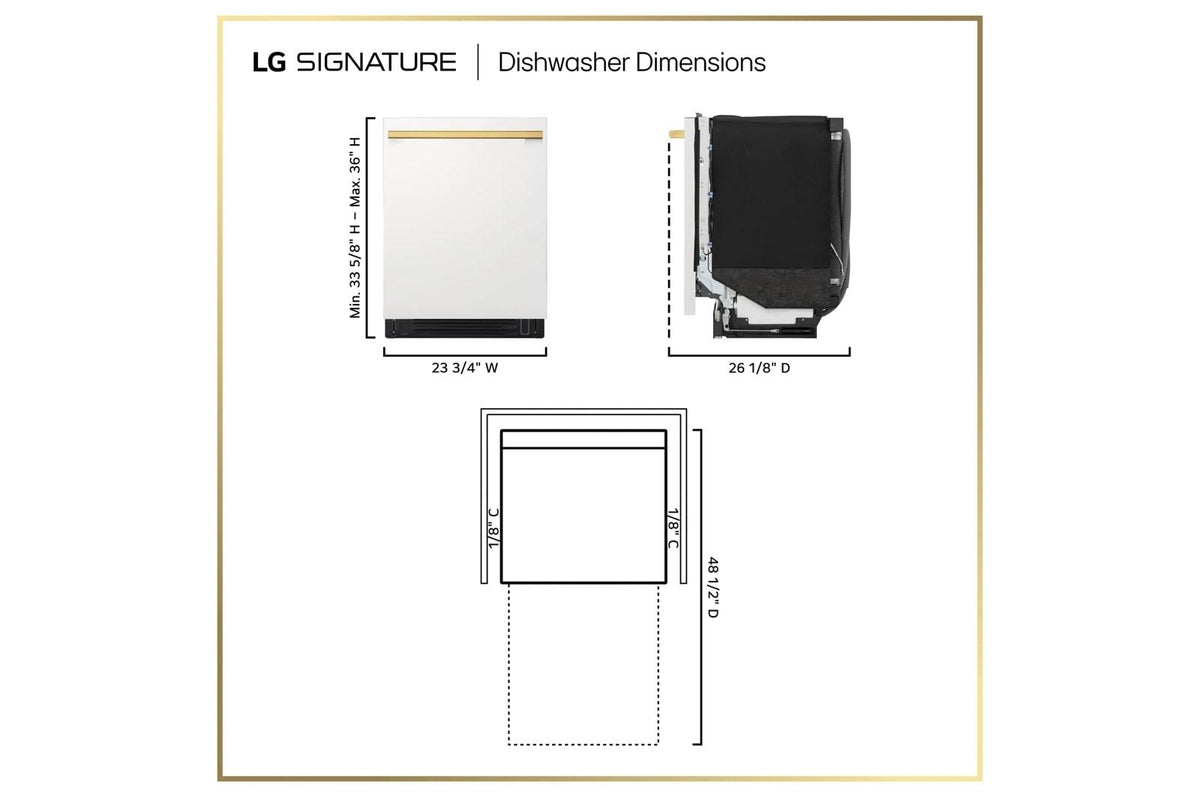 Lg SDNTH981E Lg Signature Flushfit™ 24 Inch 39 Dba Dishwasher With 1-Hour Wash & Dry, Quadwash® Pro, And Dynamic Heat Dry™ With Autovent™ Dry