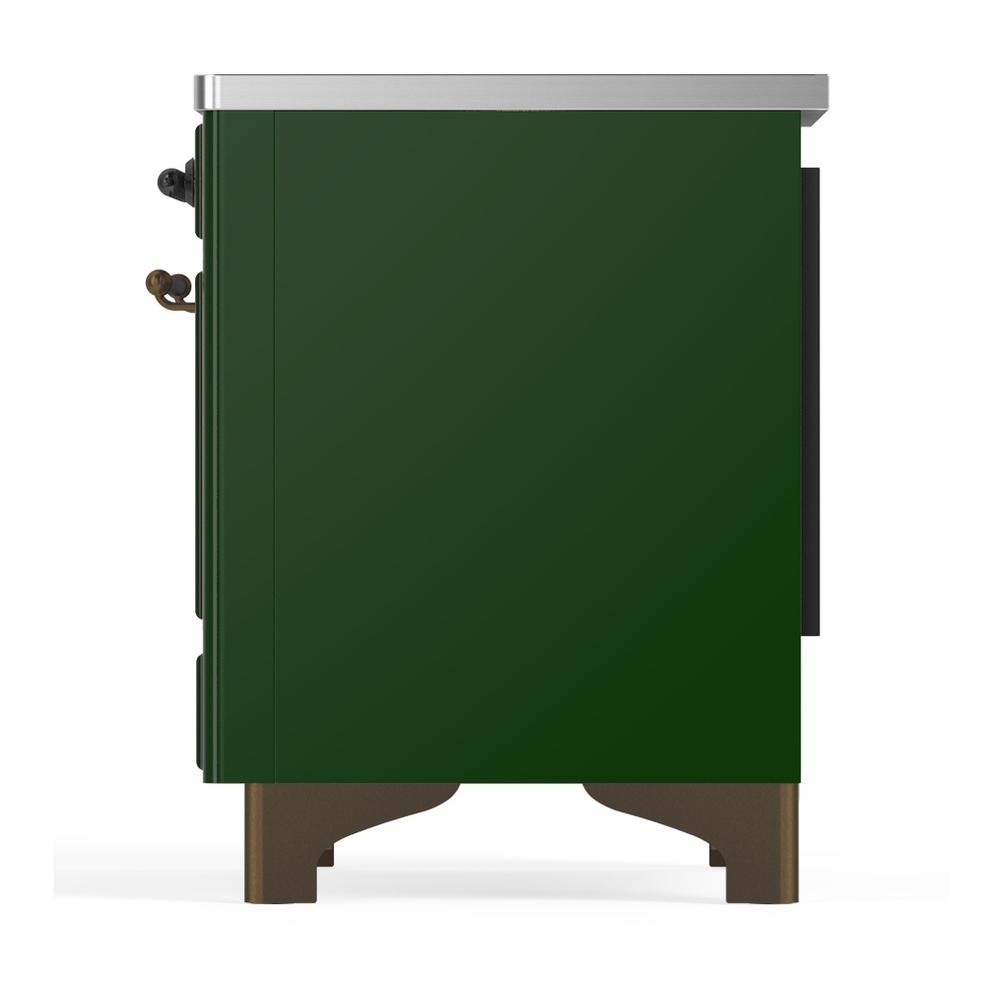 Ilve UMIB36QNR3EGB Ilve Umib36Qnr3Egb Majestic Iii 36 Inch Induction Range With 6 Elements, 3.5 Cu. Ft. Total Oven Capacity (Solid Door, Emerald Green, Burnished)