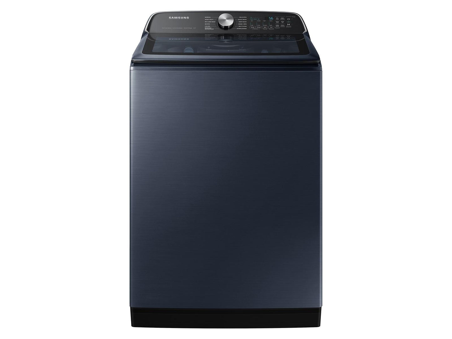 Samsung F1695114234769 5.4 Cu. Ft. Smart Top Load Washer With Pet Care Solution And Super Speed Wash And 7.4 Cu. Ft. Smart Gas Dryer With Pet Care Dry And Steam Sanitize+ In Brushed Navy