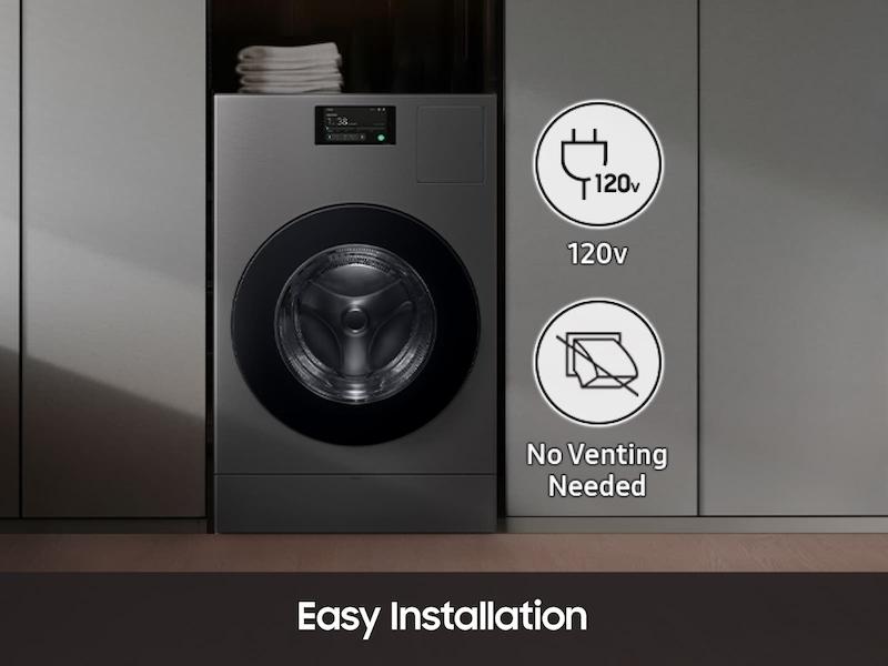 Samsung WD53DBA900HZ Bespoke Ai Laundry Combo&#8482; All-In-One 5.3 Cu. Ft. Ultra Capacity Washer And Ventless Heat Pump Dryer In Dark Steel