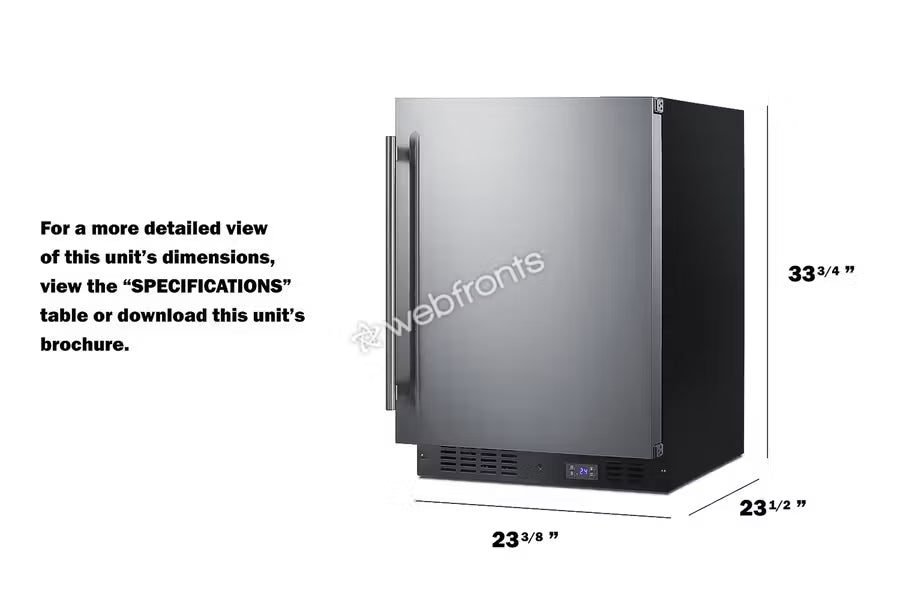 Summit SCFF53BCSSIMLHD 24" Wide Built-In All-Freezer With Icemaker