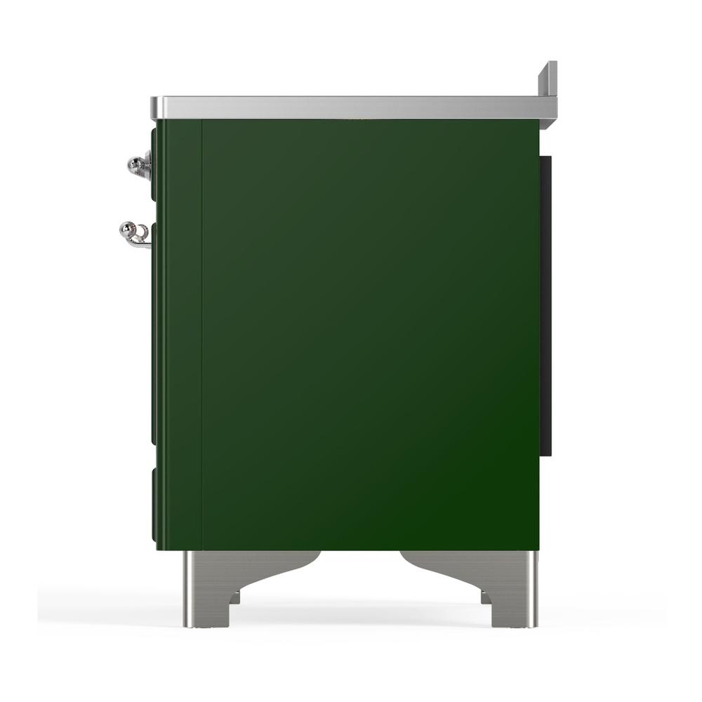 Ilve UMIB48NR3EGC Ilve Umib48Nr3Egc Majestic Iii 48 Inch Induction Range With 6 Elements, 5.02 Cu. Ft. Total Oven Capacity (Triple Glass Door, Emerald Green, Chrome)