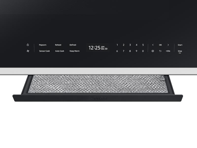 Samsung ME21DB670012 Bespoke 2.1 Cu. Ft. Over-The-Range Microwave With Auto Dimming Glass Touch Controls In White Glass