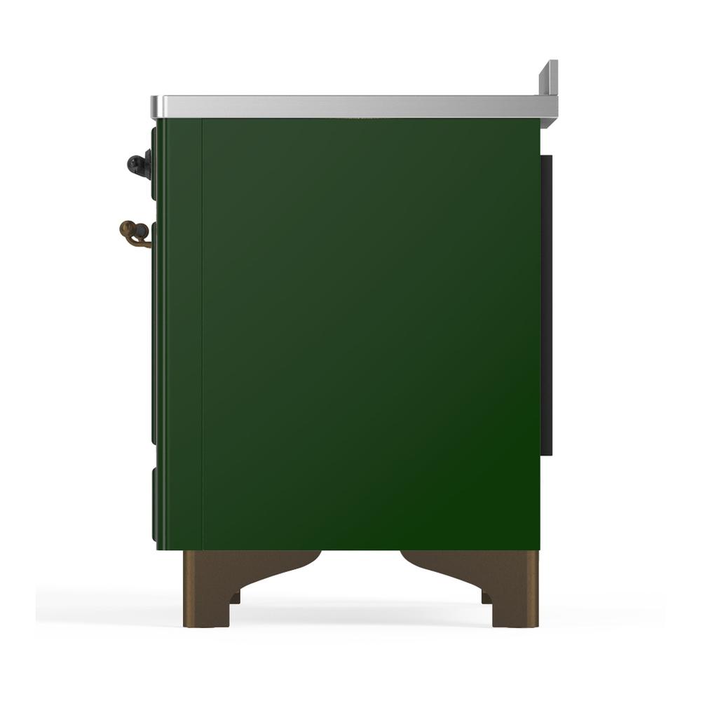 Ilve UMIB48NR3EGB Ilve Umib48Nr3Egb Majestic Iii 48 Inch Induction Range With 6 Elements, 5.02 Cu. Ft. Total Oven Capacity (Triple Glass Door, Emerald Green, Burnished)
