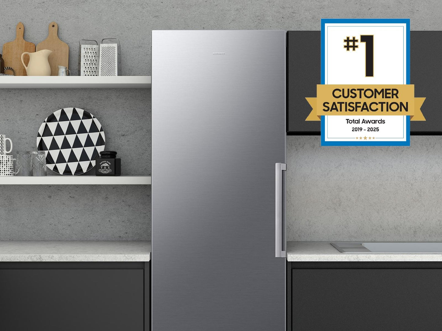 Samsung RZ40H11PET Convertible Upright Freezer Full-Flex Convertible Precise Cooling 11.4 Cu. Ft.