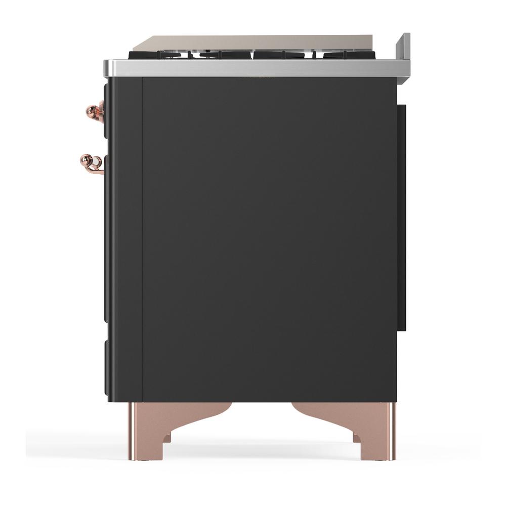 Ilve UM60FNR3MGP Ilve Um60Fnr3Mgp Majestic Iii 60 Inch Dual Fuel Range With 9 Burners And Griddle, Dual Function Burner Up To 25,000 Btu (Natural Gas, Triple Glass Door, Graphite Matte, Copper)
