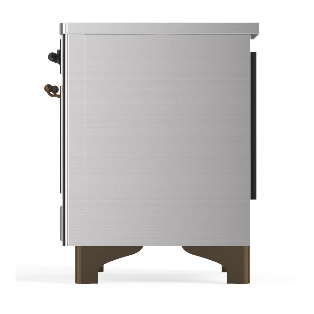 Ilve UMDIB40NR3SSB Ilve Umdib40Nr3Ssb Majestic Iii 40 Inch Induction Range With 6 Elements, 3.82 Cu. Ft. Total Oven Capacity (Triple Glass Door, Stainless Steel, Burnished)