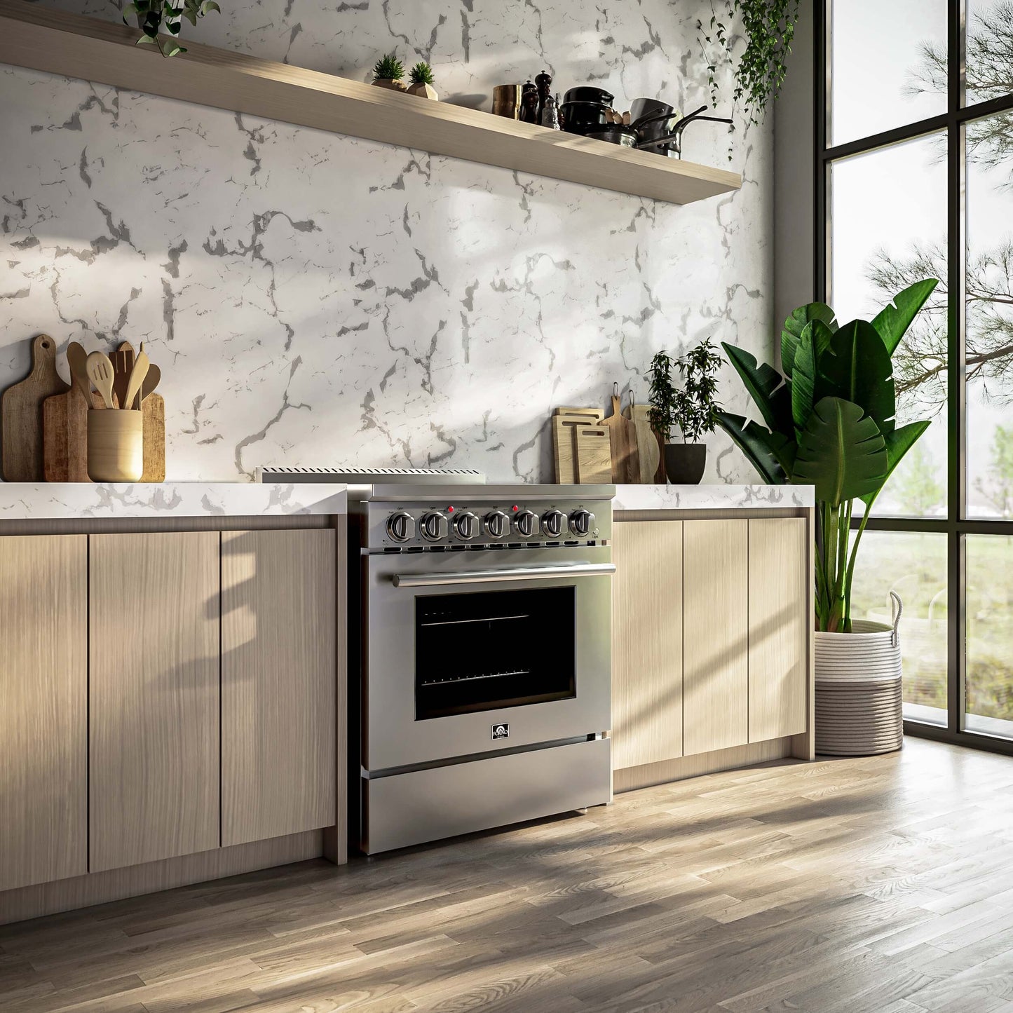 Forno FFSEL601130 Forno Paolo 30-Inch Freestanding Electric Range, Stainless Steel, 4.38 Cu.Ft, True Convection Oven, Energy Efficient