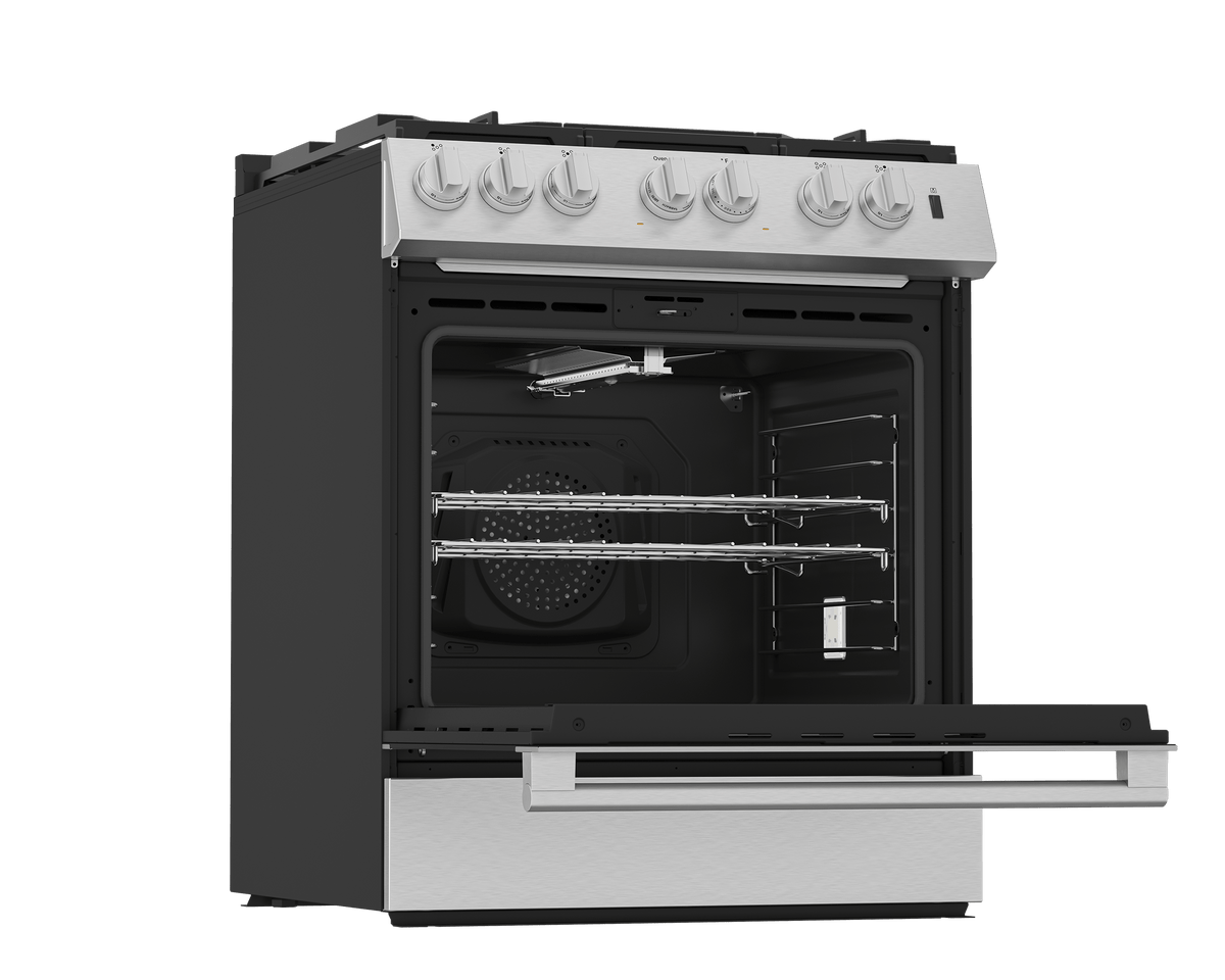 Blomberg Appliances BGR30524SS 30" Gas Slide In Range With 5.2 Cu Ft Convection Oven