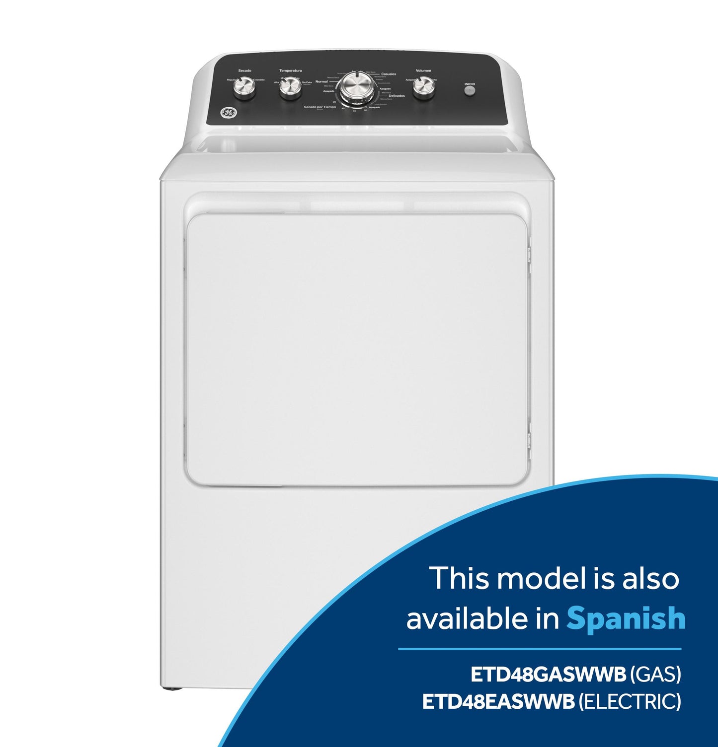 Ge Appliances GTD48EASWWB Ge® 7.2 Cu. Ft. Capacity Electric&#X00A0;Dryer With Up To 120 Ft. Venting&#X00A0;And&#X00A0;Extended Tumble