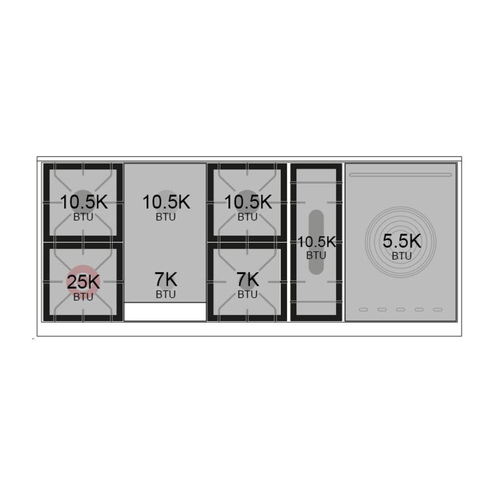 Ilve UN60FSNMPBGG Ilve Un60Fsnmpbgg Nostalgie Ii Noblesse 60" Dual Fuel Range (7 Sealed Burners + Griddle + French Top, Natural Gas, Triple Glass Door, Blue Grey, Brass)