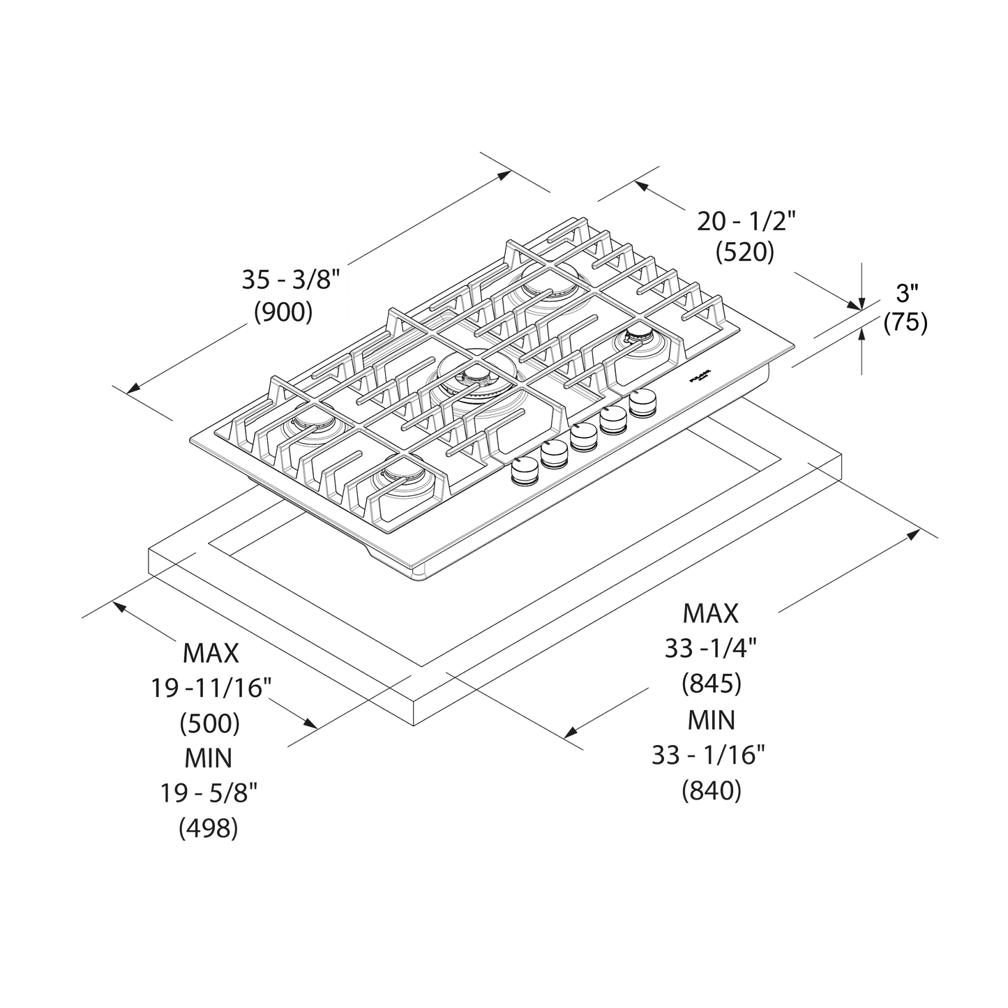 Fulgor Milano F4MTGK36S1 36" Gas Cooktop
