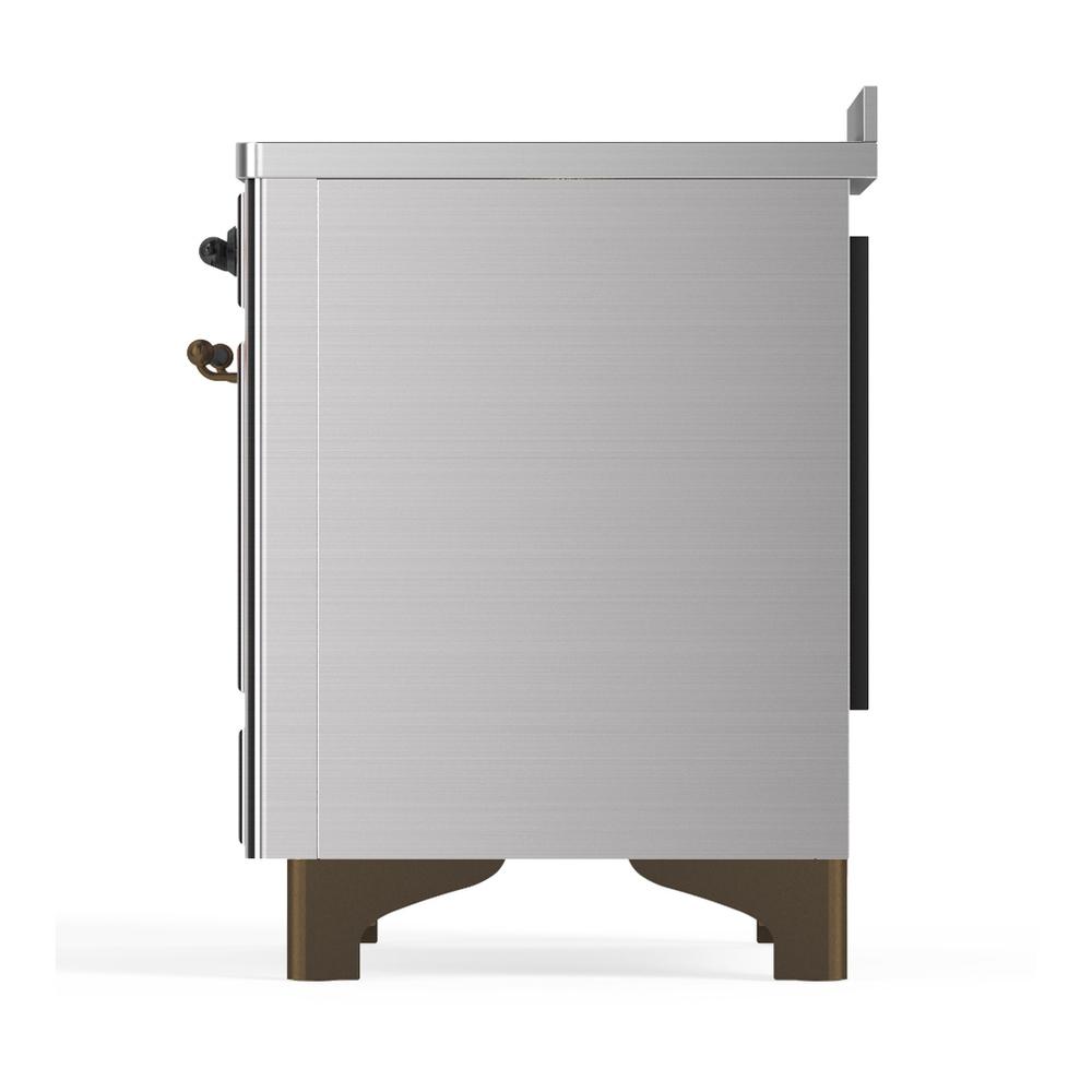 Ilve UMIB48NR3SSB Ilve Umib48Nr3Ssb Majestic Iii 48 Inch Induction Range With 6 Elements, 5.02 Cu. Ft. Total Oven Capacity (Triple Glass Door, Stainless Steel, Burnished)