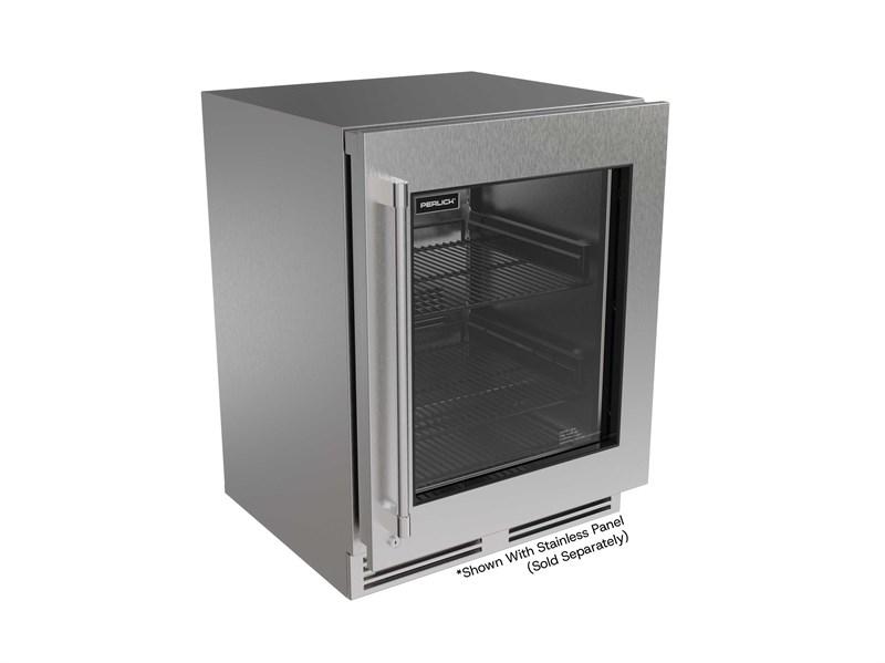Perlick G5RE24GA G5 Ada - 24" Refrigerator, Glass Door- Factory Right (Adjustable) Hinge - Indoor/Outdoor Rated