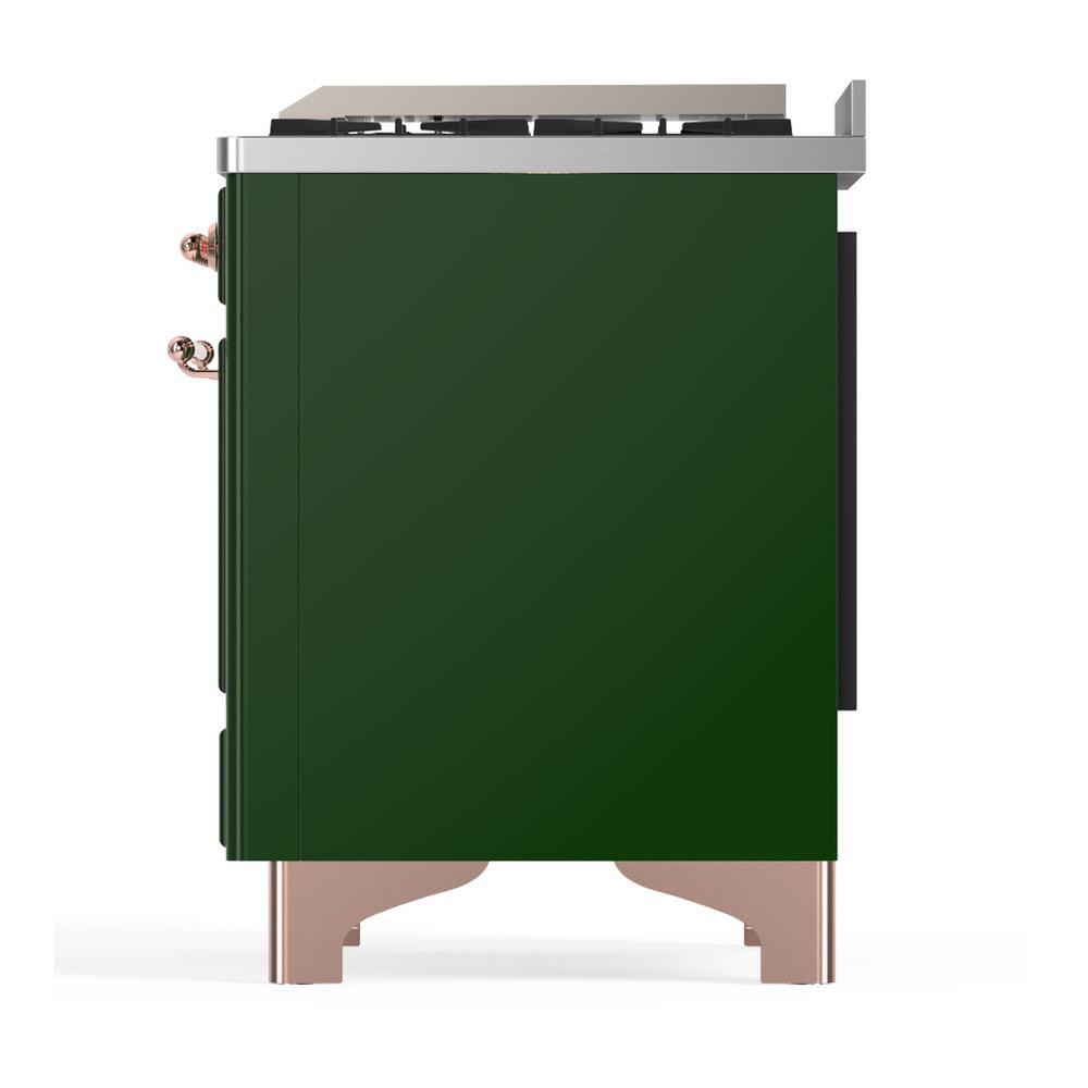 Ilve UMD40FNR3EGPLP Ilve Umd40Fnr3Egplp Majestic Iii 40 Inch Dual Fuel Range With 6 Burners And Griddle, Dual Function Burner Up To 25,000 Btu (Liquid Propane, Triple Glass Door, Emerald Green, Copper)