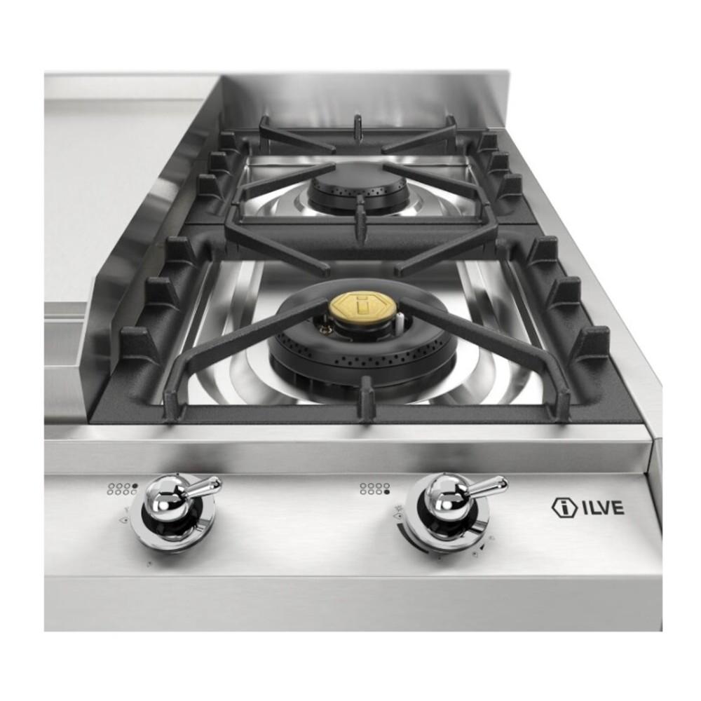 Ilve UHCP1265FNSSCLP Ilve Uhcp1265Fnssclp Nostalgie Ii 48 Inch Gas Cooktop With 8 Burners, Griddle, In Stainless Steel (Liquid Propane, Chrome)