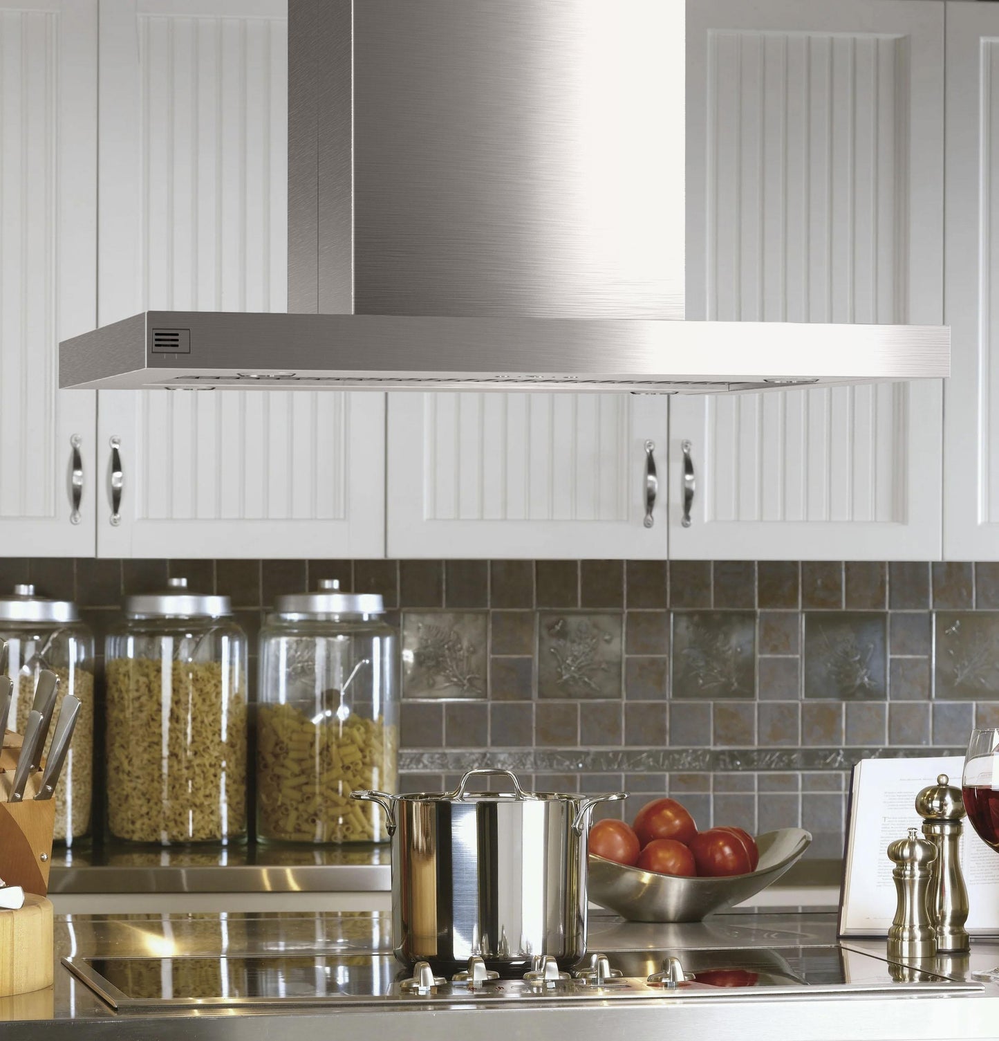 Haier UVI1036SRSS 36" Designer Island-Mount Chimney Vent Hood With Clean Air Sensors